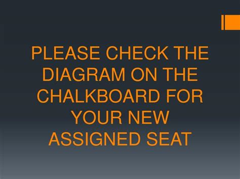 Ppt Please Check The Diagram On The Chalkboard For Your New Assigned Seat Powerpoint