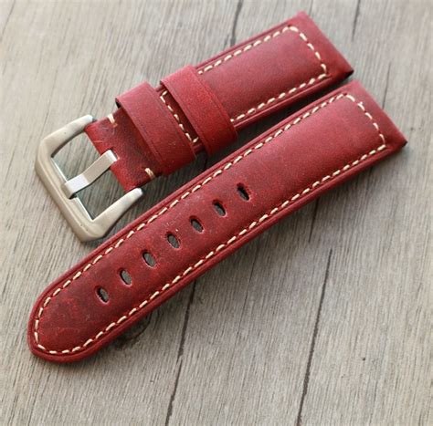 Buy Upscale Red Fashion 24mm Watch Bands Calf Genuine