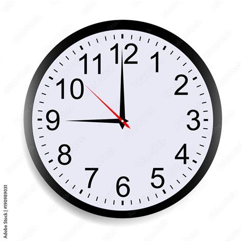 Round Clock Face Showing Nine Oclock Isolated On White Background