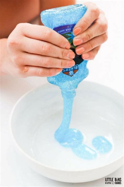 How To Make Slime With Glitter Glue Little Bins For Little Hands