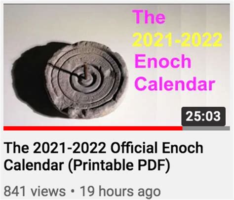 The 2021 Enoch Calendar