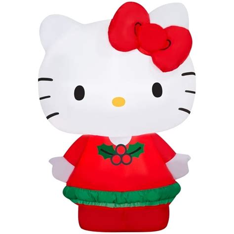 Airblown Inflatables Christmas Hello Kitty With Red Dress Sanrio