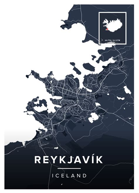Reykjavík Map Poster Maps Of The World