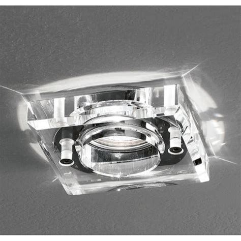 Franklin Bathroom Square Crystal Glass Downlight Spotlight In Chrome