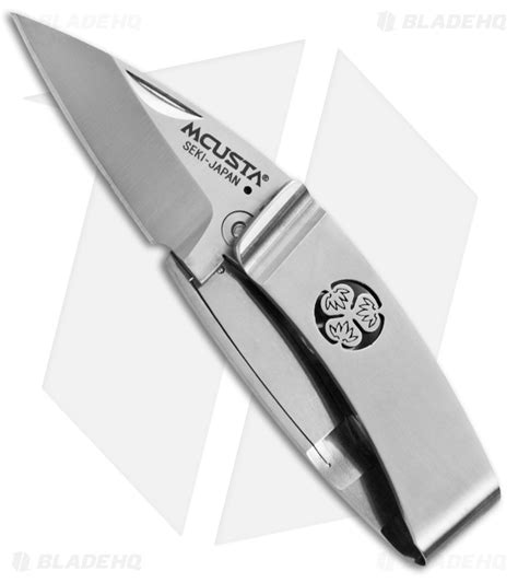 Mcusta Kamon Series Aoi Money Clip Knife 1875 Satin Mc 81 Blade Hq