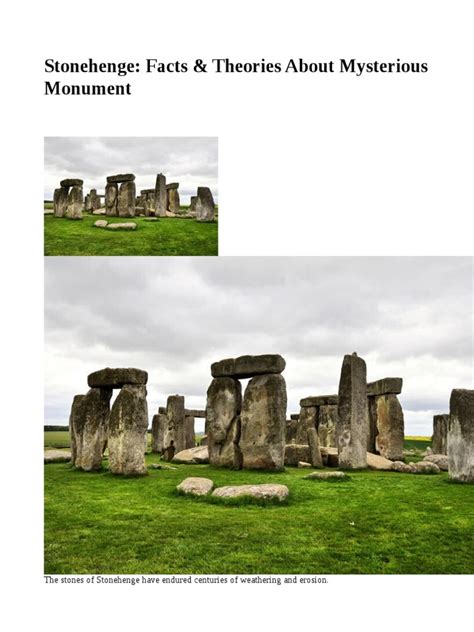 Stonehenge Facts And Theories About Mysterious Monument Pdf Stonehenge Archaeology