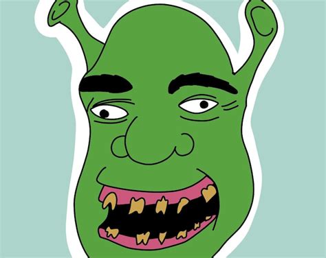 Shrek Sticker Derp Shrek Shrek T Etsy
