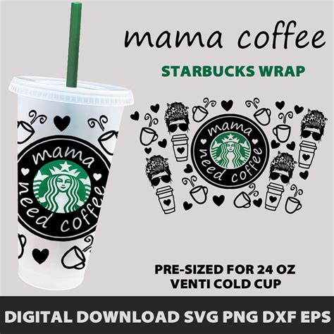Drawing And Illustration Digital Knitting Doodle Starbucks Svg Full Wrap