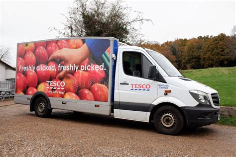 Tesco Home Delivery Van Supplying Groceries During The Coronavirus
