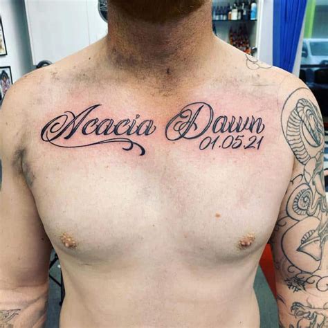 Tattoo Designs With Names On Chest