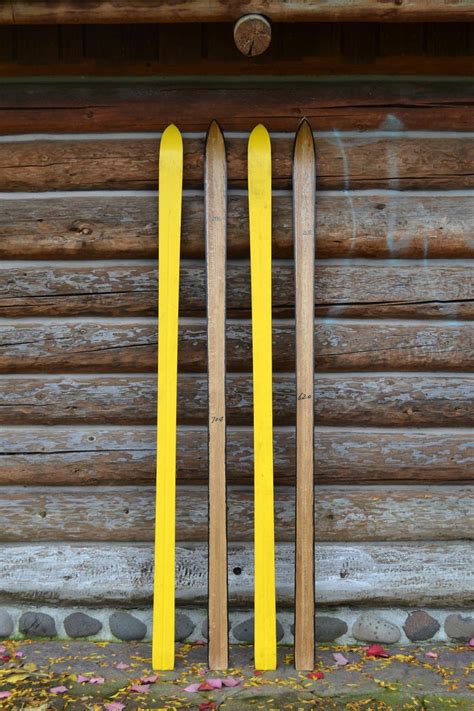 Vintage Snow Skis Pair Cabin Wall Decor Wooden Snow Skis Etsy Cabin
