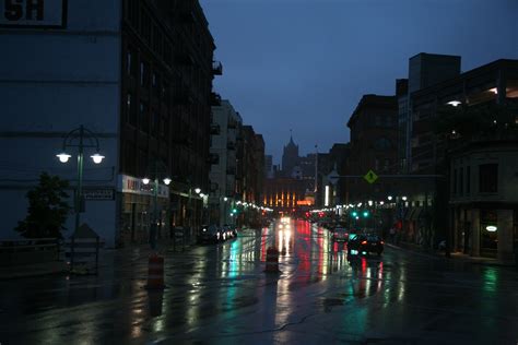 City Streets At Night Rain