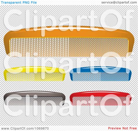 Clipart 3d Colorful Combs Royalty Free Vector Illustration By