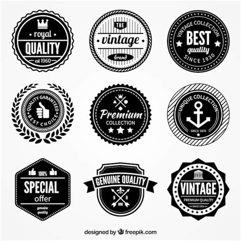 Retro Quality Badges Vector Free Download