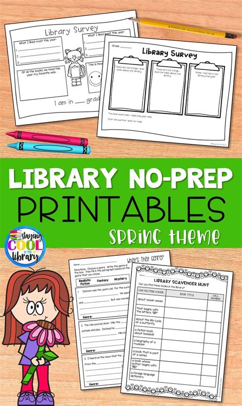 Library Skills No Prep Printables And Worksheets Springsummer