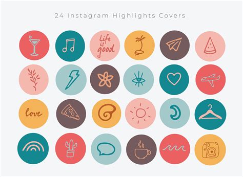 Colorful Instagram Story Highlight Covers Instagram Icons Etsy