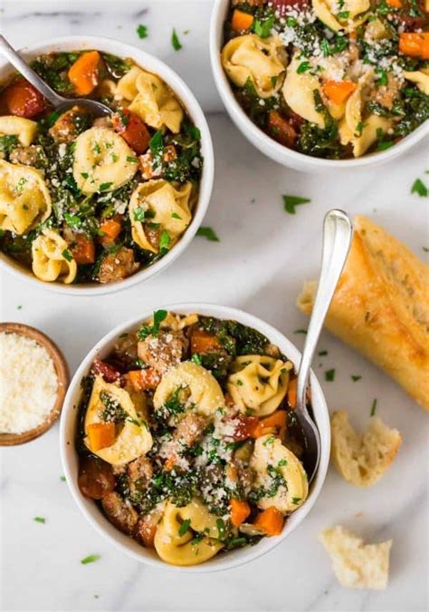 Crockpot Tortellini Soup with Sausage and Kale | Easy and ...