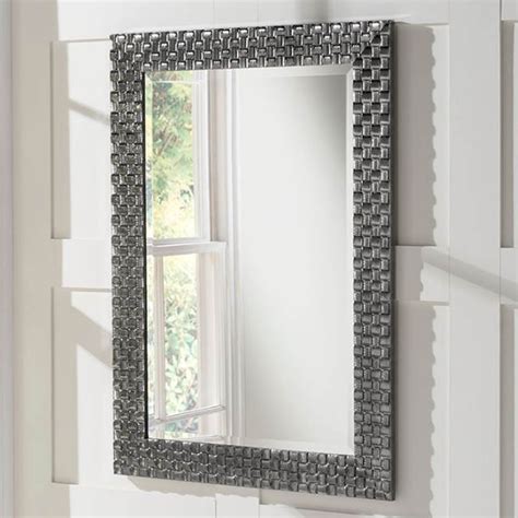 Detailed Grey Rectangular Wall Mirror | Decor | HomesDirect365