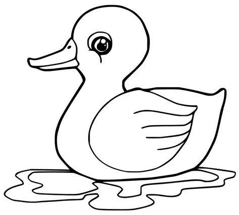 Adorable Duckling Coloring Page - Free Printable Coloring Pages for Kids