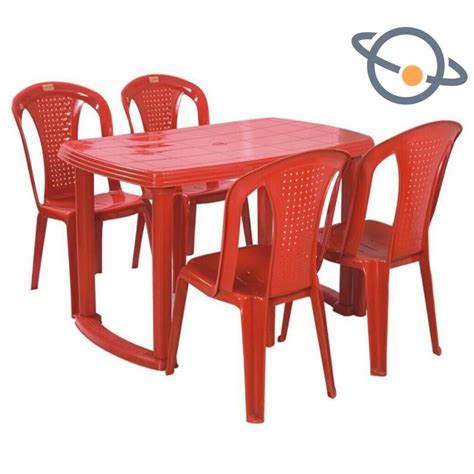 Hanumant Red Plastic Table Chair Set Hanumant Export Industries