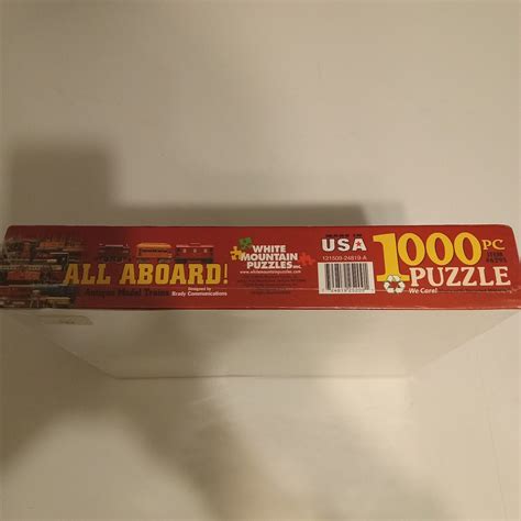 All Aboard Train Puzzle By White Mountain 1000 Puzzle Antique Model