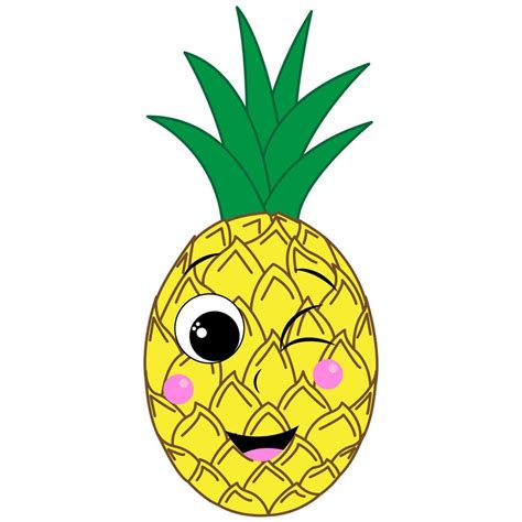 abacaxi de personagem de desenho animado bonito sorrindo feliz abacaxi impressão infantil para