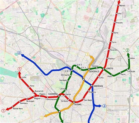 La Mappa Della Metro Con I Nomi Delle Fermate Come Erano Nel Progetto Originale Milano Città Stato