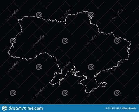 Outline Map Of Ukraine With Crimea With The National Flag Royalty Free