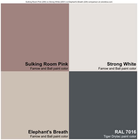 Farrow And Ball Sulking Room Pink 295 Vs Farrow And Ball Strong White