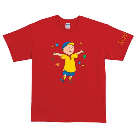 Caillou And Stars Red Adult T Shirt