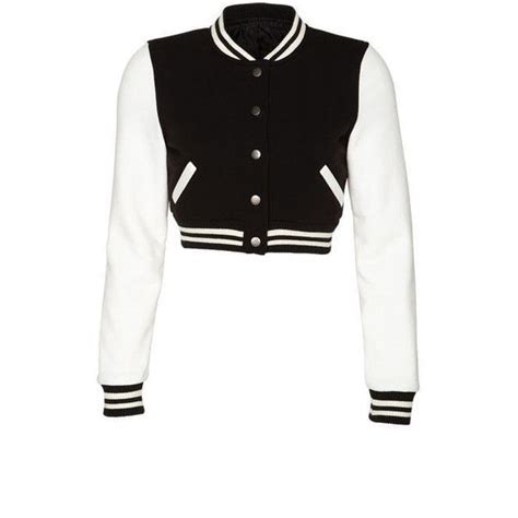 Cropped Varsity Jacket 35 Liked On Polyvore Featuring Outerwear