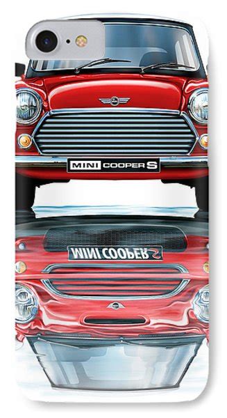 Austin Mini Cooper With New Bmw Mini Cooper Reflected Digital Art By