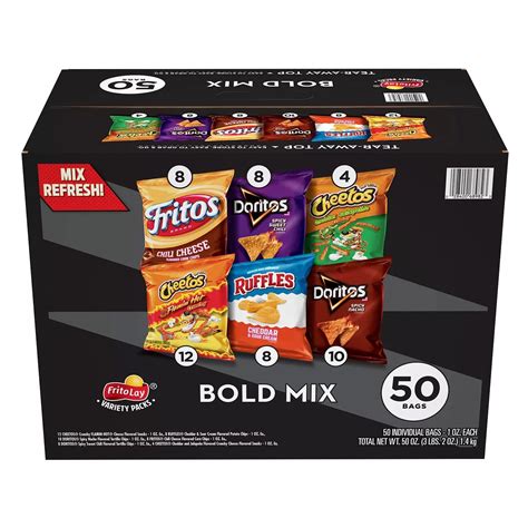 Frito Lay Bold Mix Variety Pack Chips 50 Count
