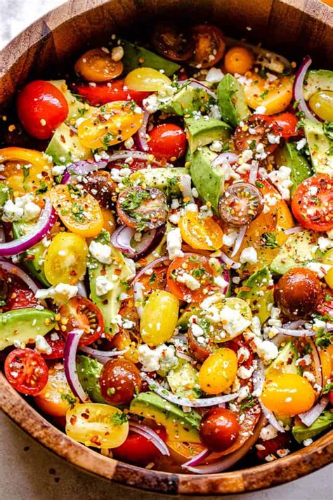 Avocado Tomato Salad With Lemon Dressing Easy Summer Salad Recipe