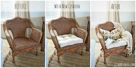 Thrifted Wicker Chair Wicker Chair Wicker Chair Makeover Wicker Furniture Cushions