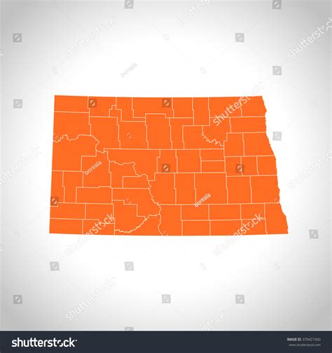 Map Of North Dakota Royalty Free Stock Vector 370427360