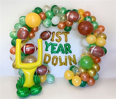 Football Balloon Garland Football 1st Birthday 1st Year Down Etsy In