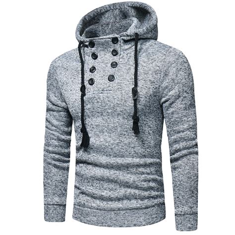 Hoodies Men 2018 Brand Male Long Sleeve Double Breasted Hooded