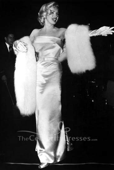 marilyn monroe white strapless prom dress the premiere of call me madam thecelebritydresses