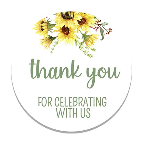 Instant Download Sunflower Themed Thank You For Celebrating Etsy