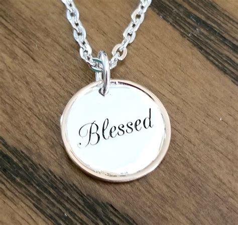 Blessed Necklace Sterling Silver Necklaceinspirational Blessed Mama
