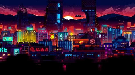 Kenze Wee On Twitter Pixel City Desktop Wallpaper Art Pixel Art