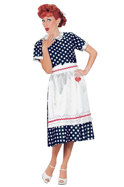 I Love Lucy Polka Dot Dress Lucille Ball Adult Halloween Costume Ebay