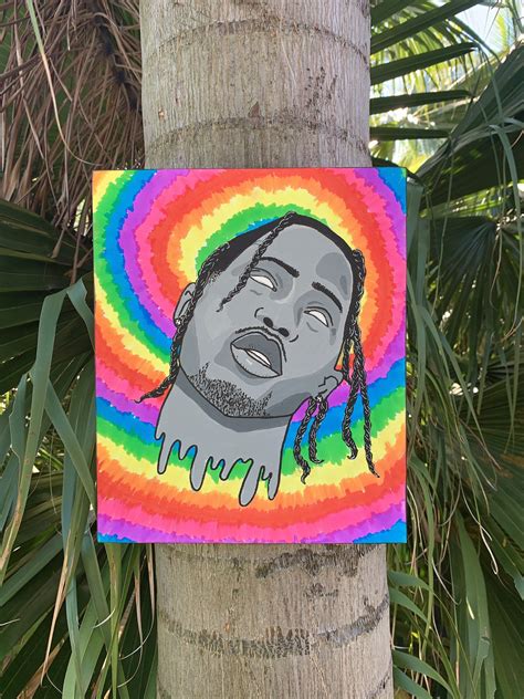 Travis Scott Trippy Painting Psychedelic Ambies Art Etsy