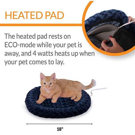 Heated Cat Pad With Orthopedic Foam Base