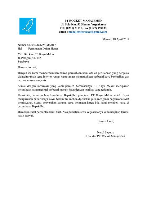 Contoh Surat Permintaan Ekspor Contoh Surat - Riset