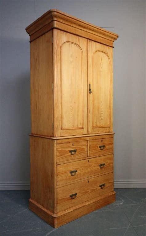 Antique Pine Linen Press Cupboard 136052 Uk