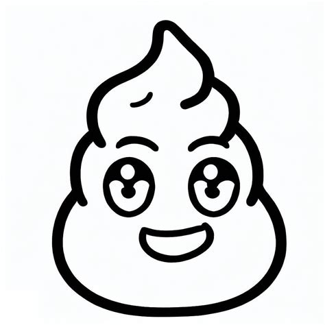 Coloriage Caca Emoji Heureux télécharger et imprimer gratuit sur