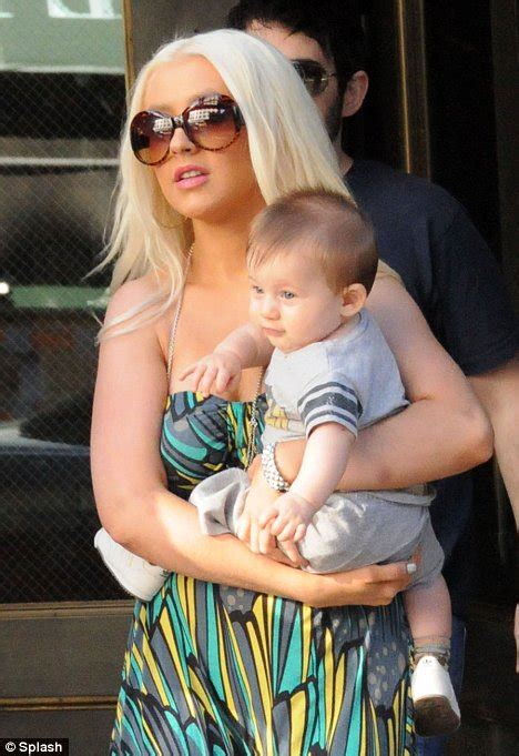 The Glam Factor Christina Aguilera Steps Out For Dinner With Baby Max