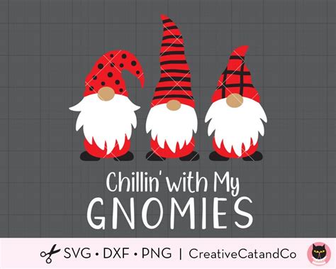 Christmas Gnomes Svg Dxf Chilling With My Gnomies Clipart Etsy